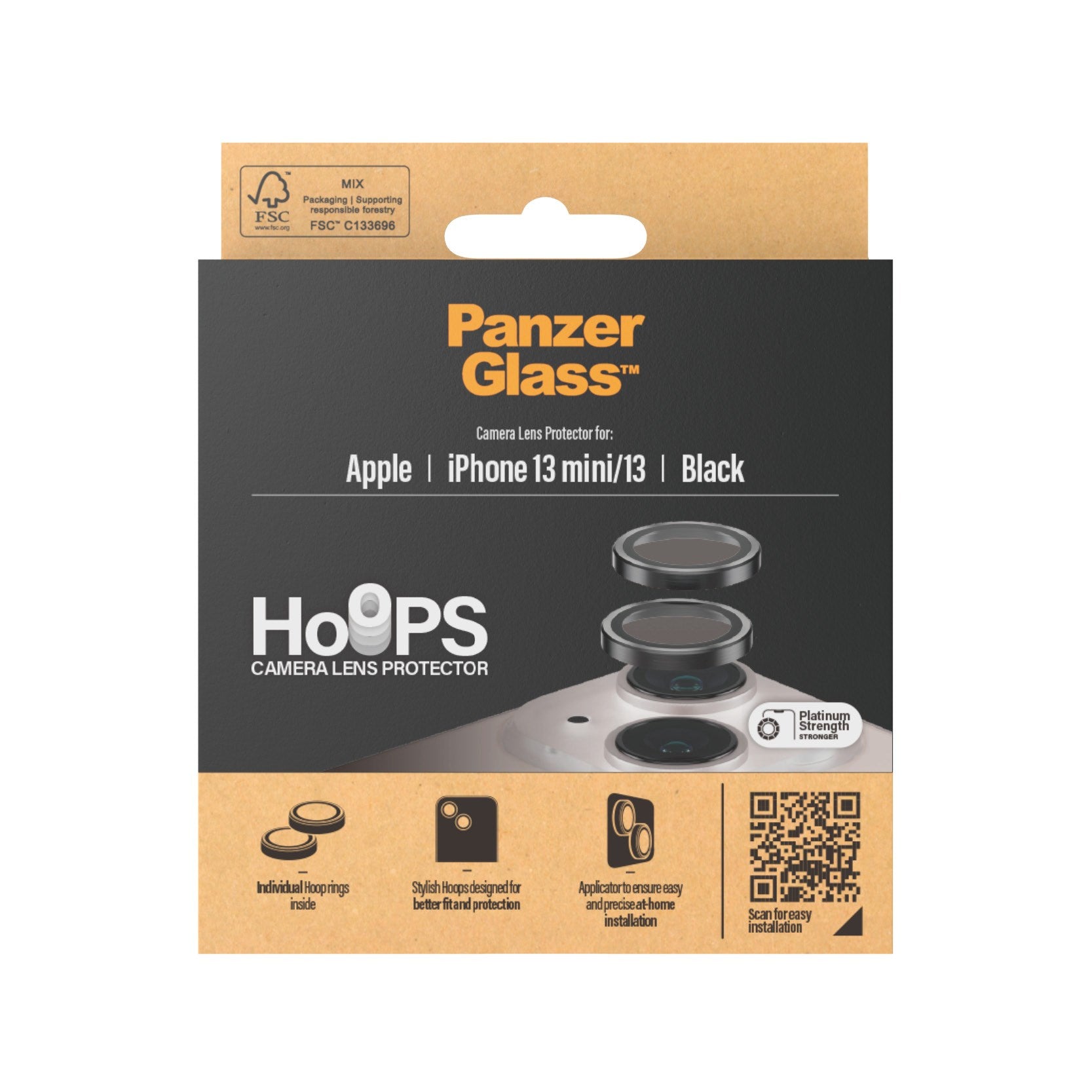 PanzerGlass® Hoops® Schwarz Kameraschutz iPhone 13 mini | 13